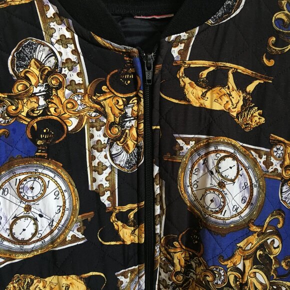 Studio J Pocket Watch + Lion Rococo Quilted Bomber Jacket - Picture 3 of 14